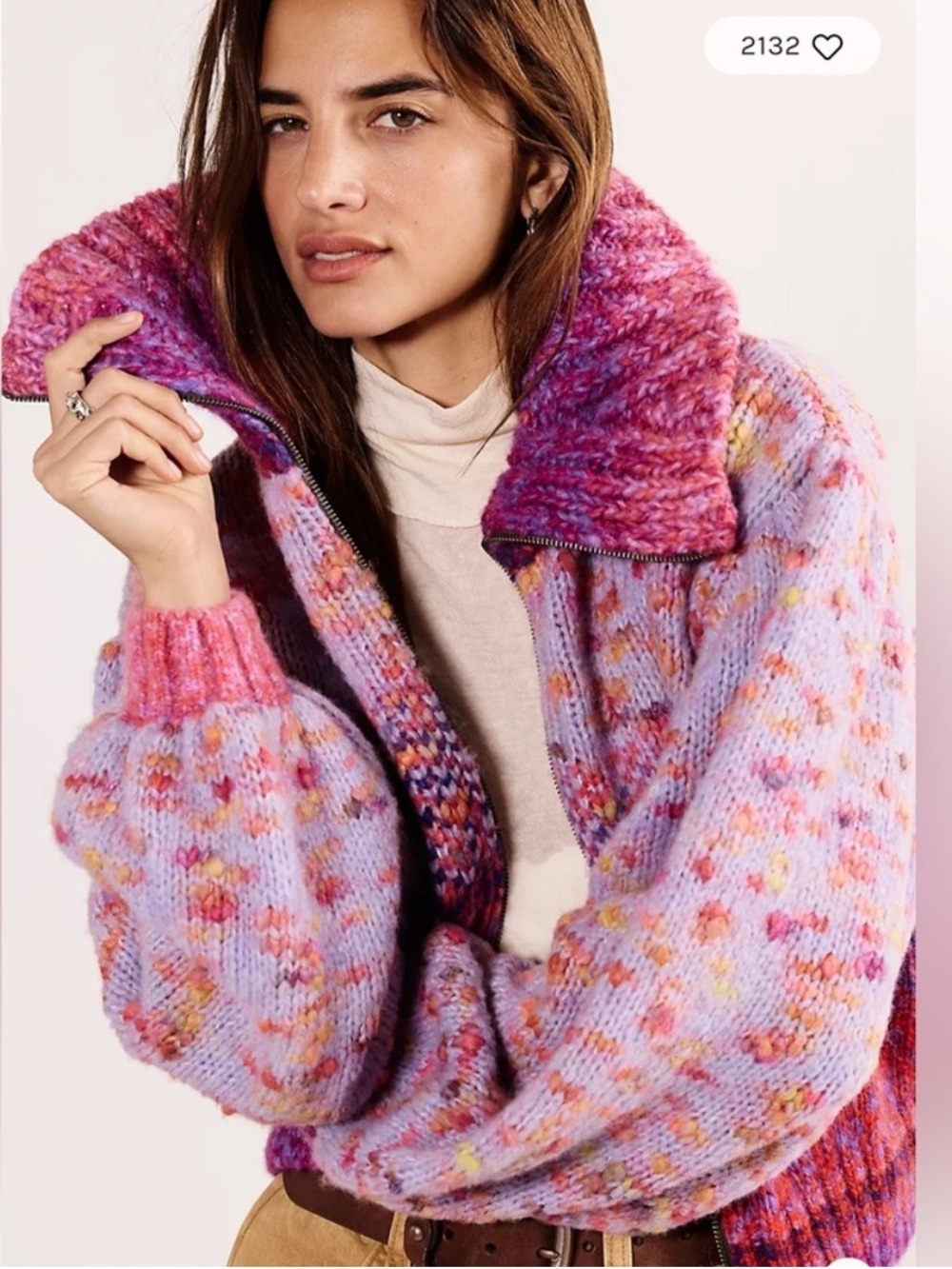 Free People Sugar and Sweets Knit Bomber Size Small NWT